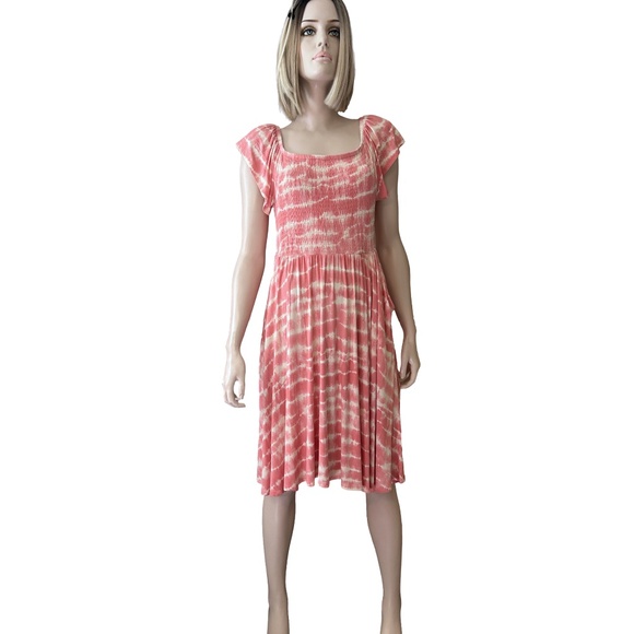 Torrid Super Soft Rayon Dress On Off Shoulder Flutter Sleeves Dyed Stripes NWOT - Picture 2 of 16